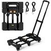 Troozy Carrello con Ruote Portatutto con Freno, Carrellino Portapacchi Pieghevole 226KG, Carrello Porta Zaino Scuola 6 Ruote, 2 Corde Elastiche, Bassa rumorosità, Nero Nuevo