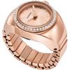 FOSSIL Orologio Ring da donna, movimento al quarzo a due lancette con cinturino in acciaio inossidabile, Tonalità oro rosa e glitter, 15 mm