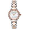 Emporio Armani Orologio da donna, movimento a tre lancette, orologio in acciaio inossidabile con cassa da 32 mm, Argento/Oro Rosa (2T Silver/Rose)