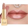 Oulac Rossetto Metallizzato Lucido, Rossetto Nudo Altamente Pigmentato, Lucentezza 3D, Rossetto Lunga Durata, Formula Cremosa e Idratante, Vegan, 4,3g (07) Pure Envy