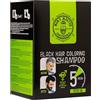 MEN'S MASTER Men ́s Master Shampoo Colorante Nero per Capelli | Cura Capelli con Cheratina e Olio di Cannabis | Prodotto Unisex per Uomo e Donna | Shampoo Anticanas | Shampoo Professionale | 10 bustine x 25 ml