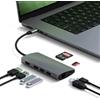 SATECHI Hub Multiporta USB-C 8-in-1 V2, HDMI 4K, Ricarica PD 115W, 3 USB-A, Ethernet, Lettori Micro/SD, per Laptop, MacBook M4, M3, M2, M1, iPad, iPhone 16, Windows - Grigio Siderale