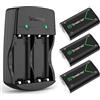 Smatree Kit di batterie ricaricabili per controller Xbox Series X/Xbox Series S/Xbox One/Xbox One S/Xbox One X/Xbox Elite Wireless,2000mAh (3-Pack) NI-MH Batterie e caricabatterie con 2 slot