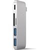 SATECHI Adattatore hub USB C 5 in 1, dongle USB C con 2 porte dati USB-A, lettori di schede Micro/SD, hub USBC MacBook Pro/Air M1 M2 M3, Dell, Surface - Argento