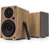 VULKKANO A5 ARC Cassa Amplificata con Woofer da 5,25", Bluetooth 5.0, HDMI ARC, Optica, RCA, USB, con Uscita Subwoofer, Casse Monitor HiFi con Design Elegante, Colore Marrone