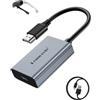 Lemorele 4K@60Hz HDMI to USB C Adapter for AR Glasses, HDMI to Type C Adapter with 1M USB C Charging Cable for Nreal Air, Rokid Air, RayNeo AR, GRAWOOW, Base Switch, Steam Deck