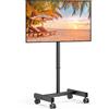 PERLEGEAR Supporto TV da Pavimento con 4 Ruote per Schermo da 13 a 43 pollici, 30° Inclinabile Porta tv da Terra Mobile fino a 20 kg, Carrello porta tv con 8 Regolabile in Altezza, Max VESA 200x200mm