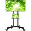 PERLEGEAR Supporto TV con rotelle per TV da 32 a 85 pollici fino a 60 kg, supporto TV da pavimento con vassoio, supporto TV da pavimento con 5 livelli regolabili in altezza Max. VESA 400x400mm