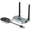 Lemorele HDMI Wireless, Lemorele 164FT/50M Trasmettitore e Ricevitore HDMI senza Fili 1080P HDMI+VGA Doppio Schermo con Trasmettitore Wireless USB A 5G Streaming Audio-Video da PC, Laptop a HDTV, Proiettore