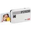 KODAK Mini 2 Retro 4PASS Stampante Fotografica Portatile (5.3x8.6cm) + 8 Fogli, Bianco