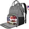 MATEIN Pranzo Zaino Donna, Porta PC 15,6 Pollici con Scomparto Lunch Isolato, da Viaggio con Porta USB, Zaino Impermeabile Borsa Termica Porta Pranzo per Uomo Lavoro Picnic, Grigio