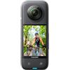 Insta360 X3, Action cam a 360° impermeabile con adesivi, sensore da 1/2", 360° 5.7K, foto a 360° a 72 MP, stabilizzazione, touchscreen da 2,29", feedback vibrazioni, editing con IA, live streaming