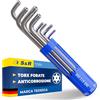 S&R Chiavi Torx con Foro. Set 8 Chiavini francesi Allen Brugole a Stella Forate TX10-TX50. Brugole Torx per Bici Auto Moto Elettrodomestici