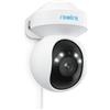 Reolink 4K PTZ Telecamera PoE Esterno, Panoramica a 355° e Inclinazione a 50°, Zoom Ottico 3X, Rilevamento di Uomo/Veicolo/Animale, Faretti, Audio Bidirezionale, Accesso Remoto, E1 Outdoor PoE