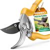 GRÜNTEK Forbici da Giardino Professionali Cesoie da Potatura Giardino 21cm Utensile da Giardino Giallo Gyrfalke