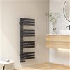 EMKE Scaldasalviette bagno ad acqua calda, tubo ovale, 112x50cm, radiatore da bagno a tubo ovale, scaldasalviette da bagno, termoarredo bagno acqua calda, 475W,Antracite