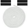 Flintronic Guarnizione per Porta Stufa, Fibra di Corda Ignifuga, Stufa a Pellet, Alta Temperatura, Nastro Isolante in Fibra, per Stufe, Tubi Di Forni, Porta del Forno, Camino(Φ8mm x3m)-Bianco