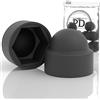 PD® Tappi di protezione esagonali M12 (larghezza tra le piastre 19) - Tappi di copertura per viti neri in plastica - Tappi di copertura durevoli per dadi e teste di vite - Coprivite nero - 10 pezzi