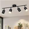 VEKIDOT Faretti LED da Soffitto Nero Orientabili 4 Luci - Faretti LED Interno GU10 - Lampadario Soffitto per Camera da Letto Soggiorno - Lampadina Non Inclusa