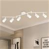 VEKIDOT Faretti LED da Soffitto con 6 Luci - Lampadario Soffitto Bianco - GU10 Lampada da Soffitto Orientabili per Camera da Letto Soggiorno - Lampadina Non Inclusa