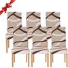 Jaotto Coprisedia Elasticizzati con Schienale 6 Pezzi, Fodere Coprisedie Universale per Sala da Pranzo Cucina, Moderno Coprisedia Lavabile Estraibile, Coperture per Sedie(Linea Moderna,6 Pezzi)