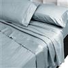 INTRECCI Completo Lenzuola Matrimoniali in Raso di Cotone Matrimoniali, Biancheria da Letto Parure Lenzuolo con Angoli Lenzuolo Teso e Federe in Raso 2 Piazze Blu