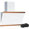 KLARSTEIN FlashLine 60 - Cappa da Cucina da 60 cm, Cappa Aspirante, Touchscreen, 524 m³/Ora, Efficienza Energetica A++, LED, Silenziosa: 34,5 Db, Bianco & Rame, Scarico & Ricircolo