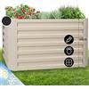 blumfeldt Fioriera da Esterno, Orto Verticale Rialzato da Esterno per Balcone e Giardino, Mini Orto Rialzato per Piantine, Giardino Verticale da Esterno, Impermeabile 600L, 100 x 60 x 100cm (Beige)