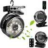 ELZO Ventilatore Tavolo USB, 12000mAh Portatile Silenzioso Ventilatore con Clip con 3 velocità, Rotazione a 360° Ventilatore da Tavolo con Telecomando per Ufficio Passeggino Campeggio Auto