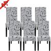 Jaotto Coprisedia Elasticizzati con Schienale 6 Pezzi, Fodere Coprisedie Universale per Sala da Pranzo Cucina, Moderno Coprisedia Lavabile Estraibile, Coperture per Sedie(Stile Grigio, 6 Pezzi)
