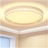 Kuwork Plafoniera LED Soffitto Bagno, 48W 4800lm Lampadario Camera da Letto, IP44 Impermeabile Lampada per Cucina Soggiorno Corridoio, 3000K Bianco Caldo, Ø30 cm