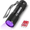 Lighting EVER Lepro Torcia UV LED Portatile con 9 LED, Lampada UV in Metallo 395 nm, Torcia Ultravioletti a Luce Nera IPX4 Impermeabile per Rilevatore di Urina di Cane/Gatto, Cosmetici, 3 Batterie AAA Incluse…