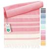 Fit-Flip Telo hammam - asciugamano mare cotone antisabbia XXL - asciugatura rapida - teli sauna fouta, asciugamani spiaggia ideale come sarong e per doccia - Corallo - 100x200cm Diamond
