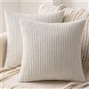 MIULEE Confezione da 2 Fodere Cuscini in Velluto a Coste Decorative Federe Morbido Copricuscini Cuscino Moderne Comodo Robusto per Camera da Divano Letto 45x45cm Bianco Latte