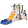 MAMIZO Scivolo per Bambini, Scivolo Giocattolo da Interno o Esterno, Scivolo da Giardino, Scivolo 4 in 1 per Bambini, Scivolo Indipendente con Spazio di Deposito e Telescopi da Gioco, per 1-6 Anni,Blu Giallo
