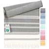Fit-Flip Telo hammam - asciugamano mare cotone antisabbia XXL - asciugatura rapida - teli sauna fouta, asciugamani spiaggia ideale come sarong e per doccia - Antracite - 100x200cm Diamond