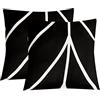 Jaotto Federe Confezione da 2 Federe Cuscini Divano Decorativi Fodere Quadrati Spandex 45x45cm Cuscino Copricuscini per Soggiorno Camera da Letto Casa,Linea Nera