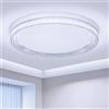 Kuwork Plafoniera LED Soffitto 48W 4800lm, Lampadario Camera da Letto, IP44 Impermeabile Lampada per Bagno Cucina Soggiorno Corridoio, 6500K Bianco Freddo, Ø30 cm