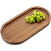 com-four® Vassoio in Legno di Acacia - Tagliere Decorativo Allungato - Vassoio da Portata - ripiano in Legno - Piatto da Portata per Snack, Formaggio, Salsiccia - Vassoio in Legno (1 Pezzo - Ovale)