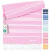 Fit-Flip Telo hammam - asciugamano mare cotone antisabbia XXL - asciugatura rapida - teli sauna fouta, asciugamani spiaggia ideale come sarong e per doccia - Rosa - 100x200cm Sultan