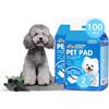 Nobleza 100x Tappetini assorbenti per cani con carbone attivo, Cane Tappetino Igienici per Animali Domestici, Cuccioli Tappetini da Addestramento, Ultra Assorbente Anti Odore, 100 pz 60x60cm