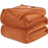 WAVVE Plaid Coperta Pile di Flanella 260gsm - 220x240 cm, Arancione - Pled Divano Pelosa Letto Matrimoniale King 240x220 - Copridivano di Microfibra Calda e Morbida