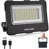 MEIKEE Faro Led Ricaricabile, Faro Luce LED Portatile 1000LM, 4 Modalità, 5 Luminosità, 10000 mAh Batteria Ricaricabile a Solare e USB, Con 2 Magneti Luci da Lavoro per Cantiere Campeggio Emergenza