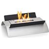 KLARSTEIN Caminetto Bioetanolo da Pavimento, Camino Bioetanolo da Terra Inodore e Senza Fumo, Stufa a Bioetanolo da Interno Esterno, Autonomia 4-6 Ore, Caminetto Bioetanolo da Terra 2.2kW, 45x32x15cm