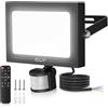 CLY Faretto Led da Esterno con Sensore di Movimento 35W, 3290LM Faretti Led da Esterno con Telecomando 4 Modalità 10 Luminosità Fari LED Esterno Bianca Fredda Faro led Esterno IP66 Impermeabile Timer