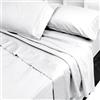 INTRECCI Completo Lenzuola Matrimoniali in Raso di Cotone Matrimoniali, Biancheria da Letto Parure Lenzuolo con Angoli Lenzuolo Teso e Federe in Raso 2 Piazze Bianco