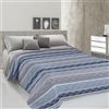 PENSIERI DELICATI Telo Copriletto Matrimoniale 260 x 280 cm, Telo Singolo 100% Cotone Pique, Ideale Come Telo Arredo, Coperta Salva Letto 2 Piazze, Fantasia Rodrigo Blu, 100% Made in Italy