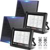 Aigostar Faretto LED Esterno con Pannello Solare 200W, Luce Bianca 6500k. Faretto con Pannello Solare con Telecomando. Display di potenza, IP65, Utilizzato per garage, patio, 2 pcs