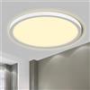 LQWELL® Plafoniera Lampada da soffitto a LED, Lampada da bagno impermeabile IP44 Rotonda Piatta 18W 3000K 1980LM Sottile per Soggiorno Bagno Camera da letto Cucina Seminterrato Ufficio, 220 * 24mm