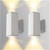 Aigostar Lampada da Parete Esterno Impermeabile IP65,GU10 Alluminio Up Down Lampada da Parete Esterni,Applique Moderna,Luce Esterno per Esterno Muro Portico Corridoio Terrazza,Bianco,Confezione da 2